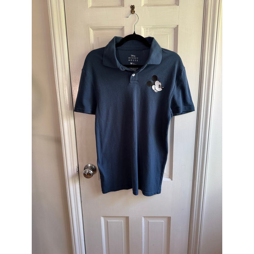 Disney Parks Mickey Mouse Men’s Small Blue Polo Shirt Embroidered Logo EUC